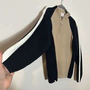 Hannah Anderson Black and Tan Half-Zip Sweater